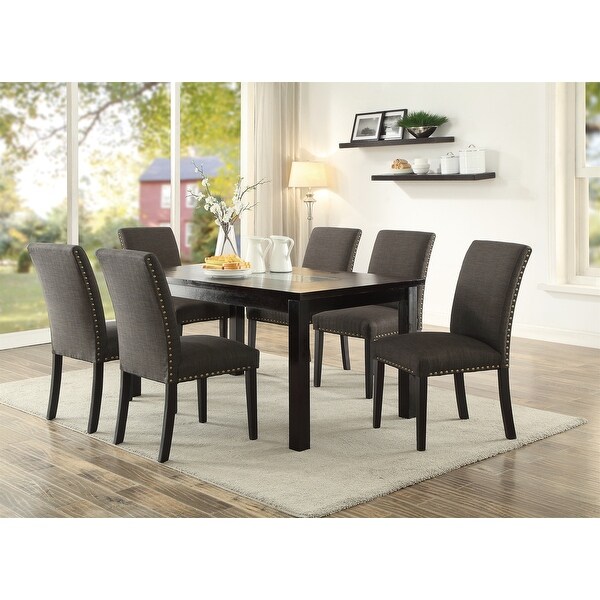 Dining Room Chairs Polyfiber Tufted Set of 2