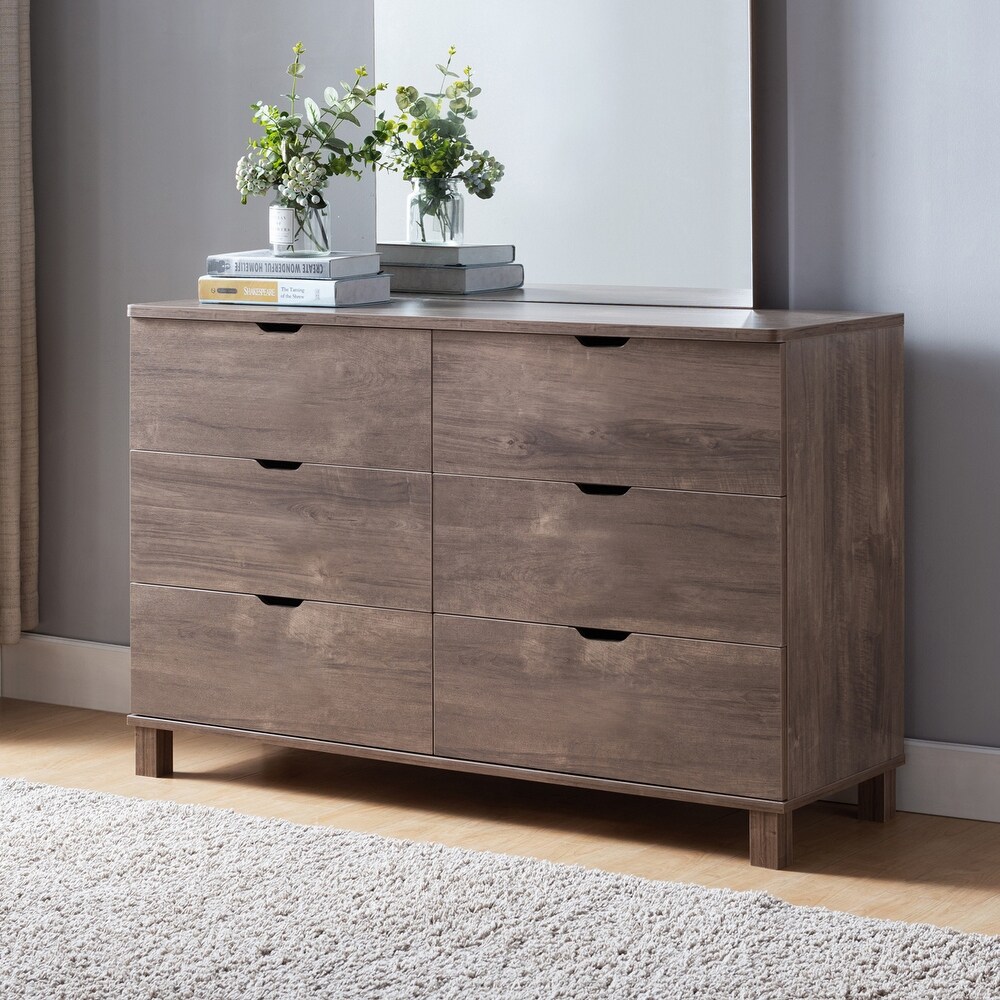 Storage Dresser Wooden Accent Chest with 6 Drawers