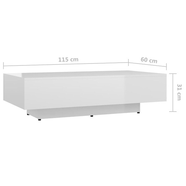 vidaXL Coffee Table White and Sonoma Oak 45.3