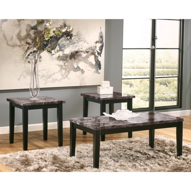 Set Of 3 Maysville Occasional Table Sets Black Signature Design By Ashley