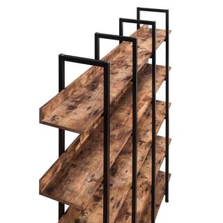 Asucoora Giltner 71 in.Brown Metal 5-Shelf Etagere Bookcase.with Open Back NYZWJ004-BR