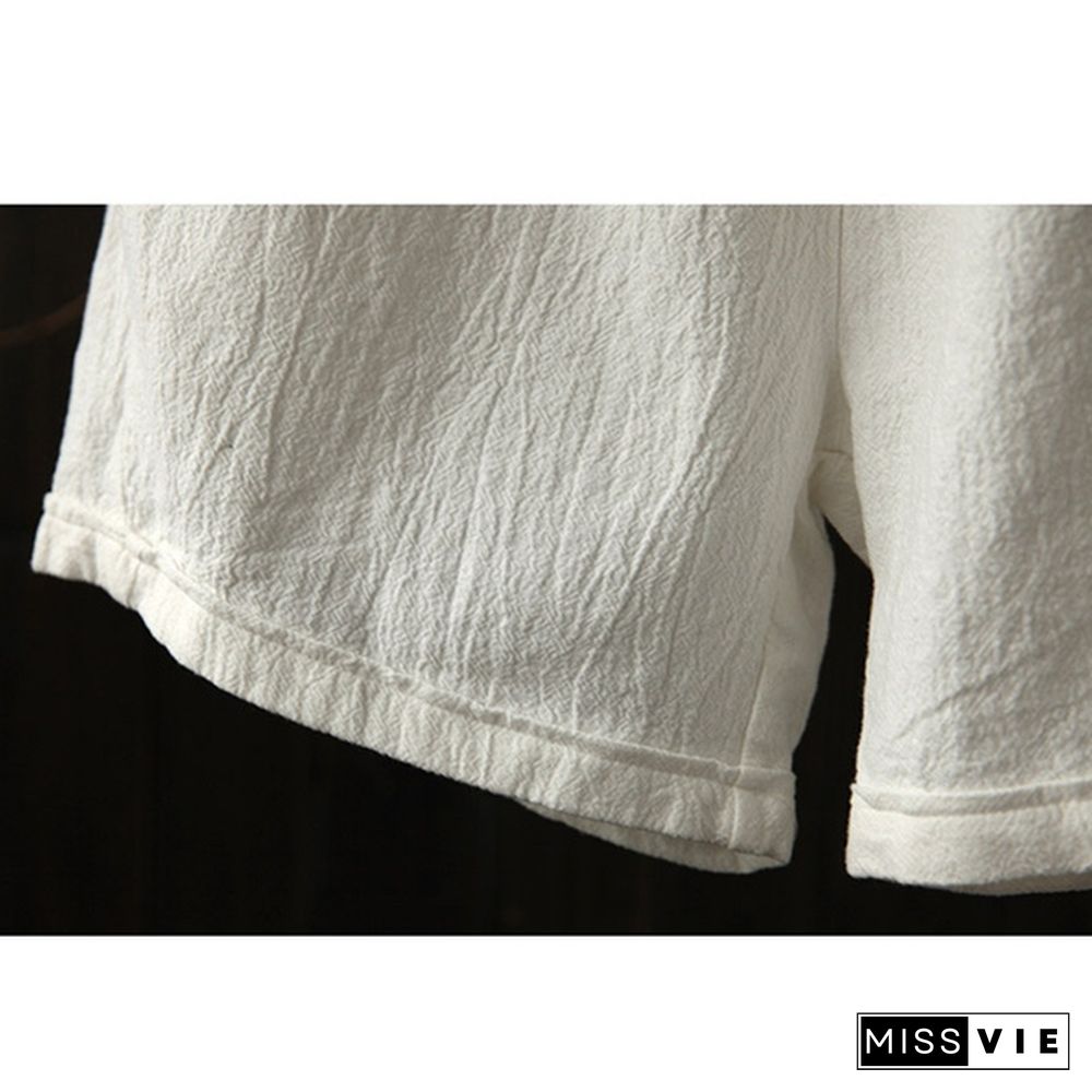 Women Pants Comfortable Cotton and Linen Loose Short Pants Casual Pants Shorts