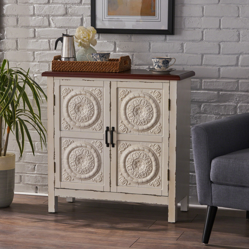 GDF Studio Aliana Shabby Painted Accent Cabinet   French Country   Accent Chests And Cabinets   by GDFStudio  Houzz