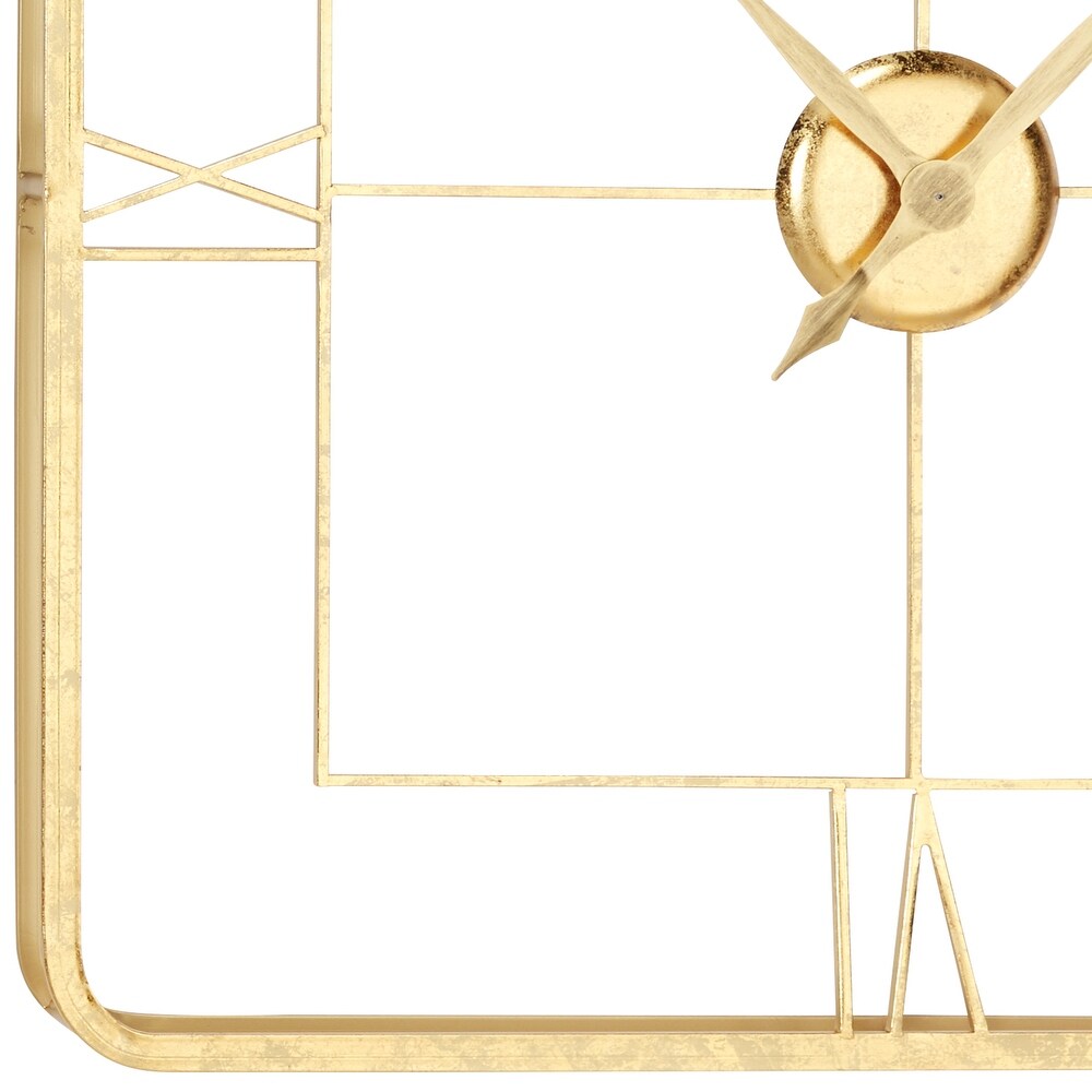 Gold Metal Open Frame Wall Clock   36 x 3 x 36