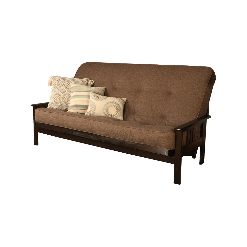 Somette Monterey Queen size Futon Set in Espresso Finish with Linen Mattress