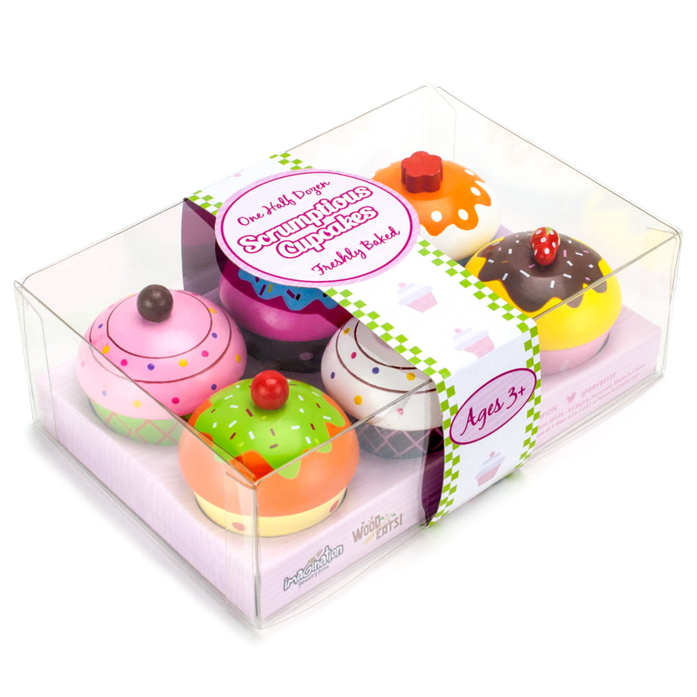 Imagination Generation Scrumptious Cupcakes Dessert Set Wooden Food Toys