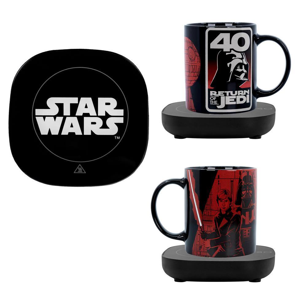 Uncanny Brands Star Wars 'Return of The Jedi' 40th Anniversary Black Single-Cup Coffee Mug with Mug Warmer for Your Drip Coffee Maker MW1-SRW-RJ1