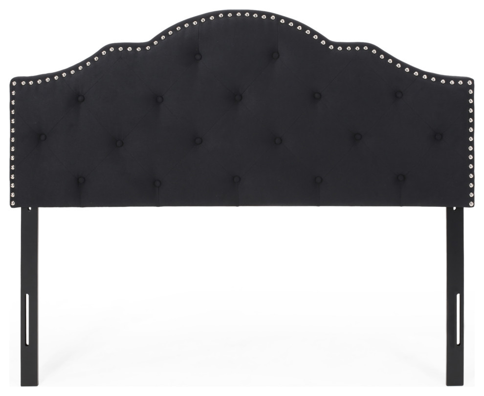 Sharon Contemporary Upholstered Queen/Full Headboard   Transitional   Headboards   by GDFStudio  Houzz