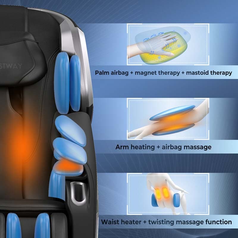 SL Track Full Body Massage Chair Zero Gravity Massage Recliner with LED Mood Lights