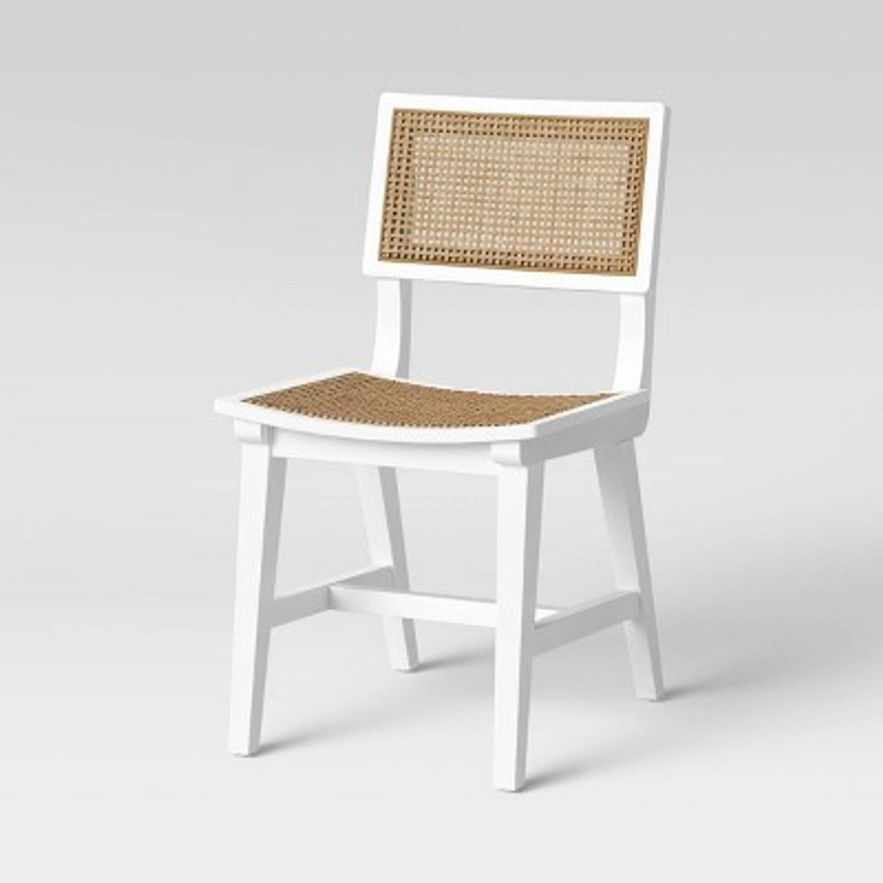 Tormod Backed Cane Dining Chair White/Natural - Project 62