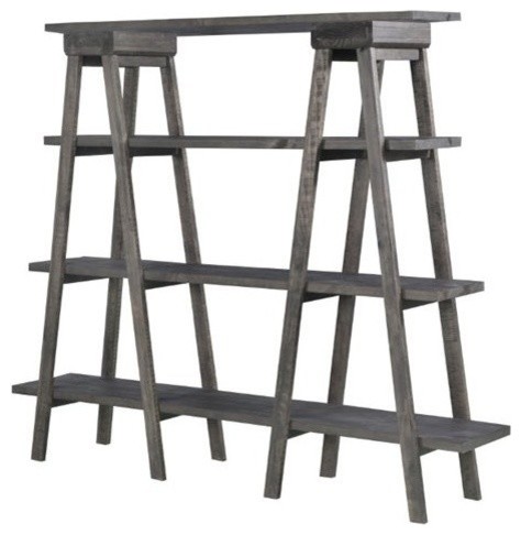 Magnussen Sutton Place 4 Shelf Bookcase in Weathered Charcoal   Rustic   Bookcases   by Homesquare  Houzz