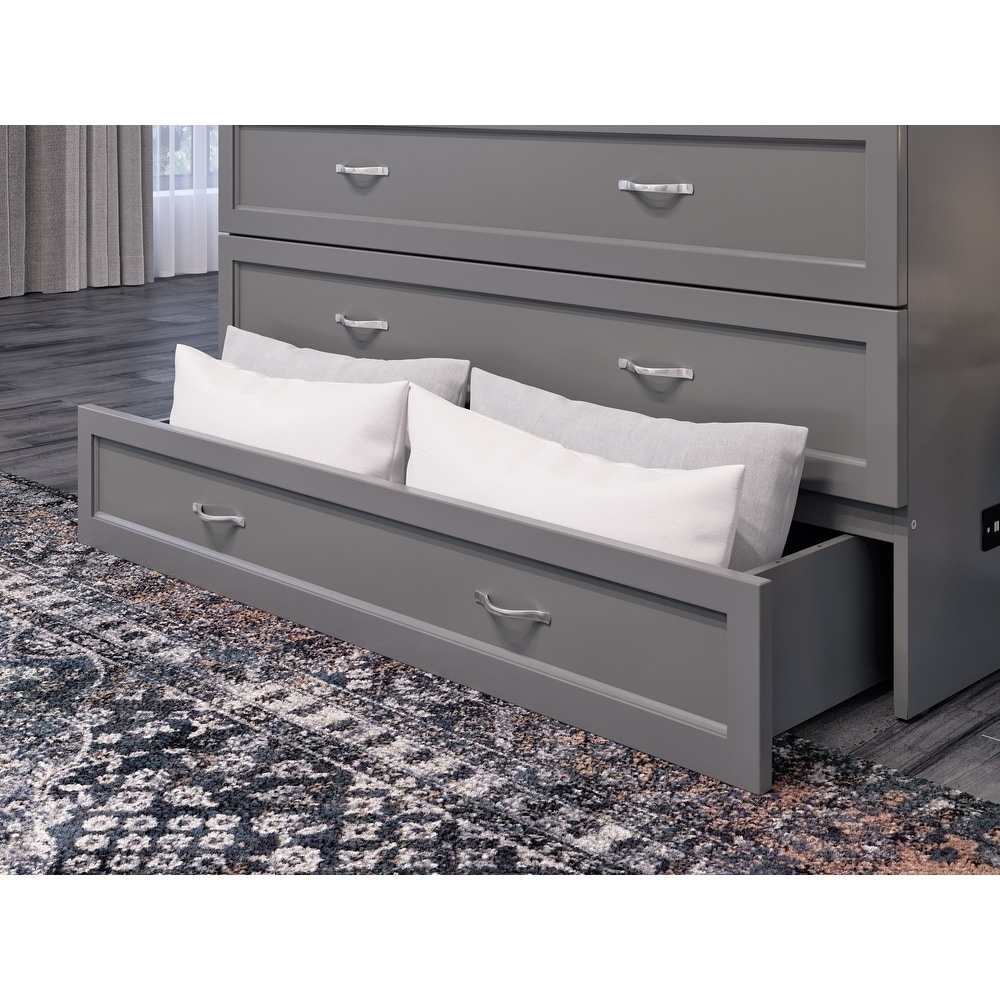 Northfield Full Murphy Bed Chest in Grey