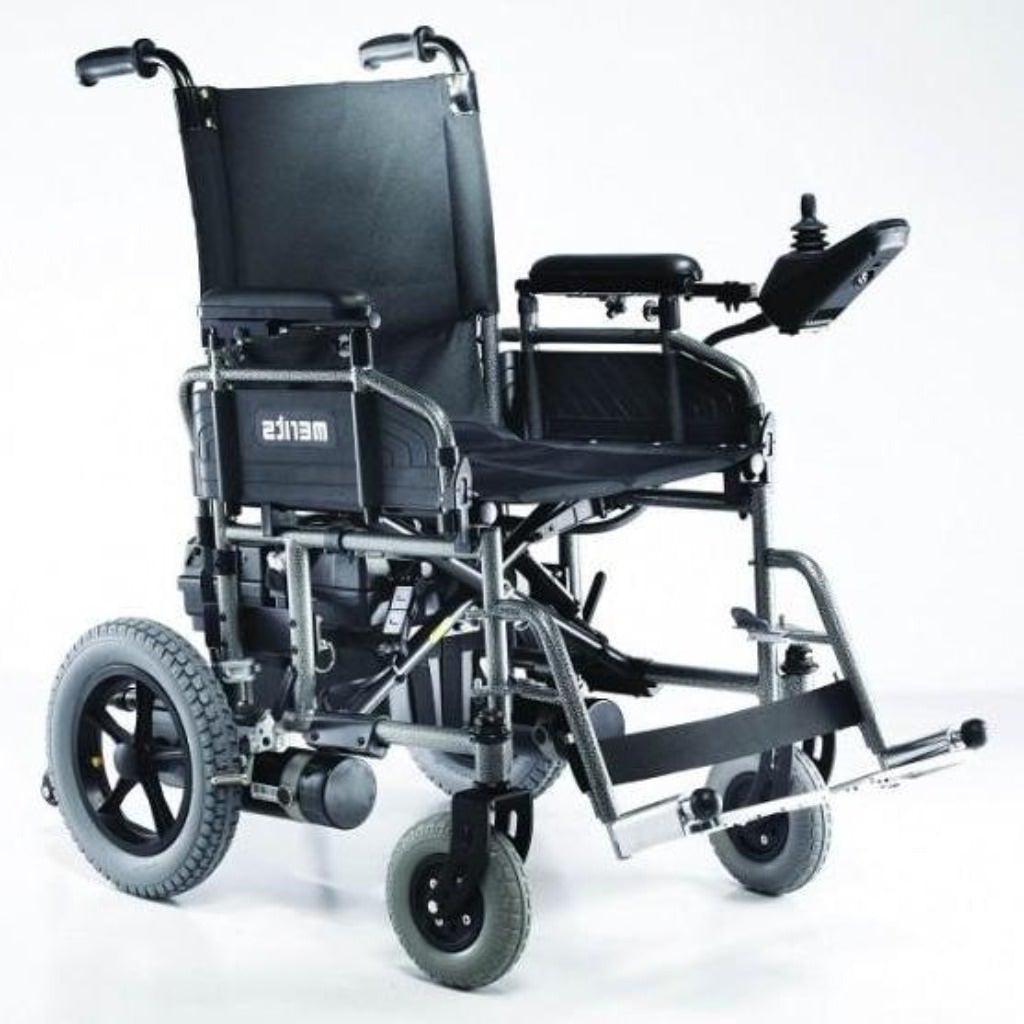 Merits Travel Ease P101 Long Distance Lightweight Folding Power Wheelchair  - 300 Lbs Weight Capacity, w/ Lifetime Warranty and Anti Flat Tires