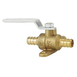 Apollo 12 in. Brass PEX-B Barb Ball Valve with Drain and Mounting Pad APXV12WD