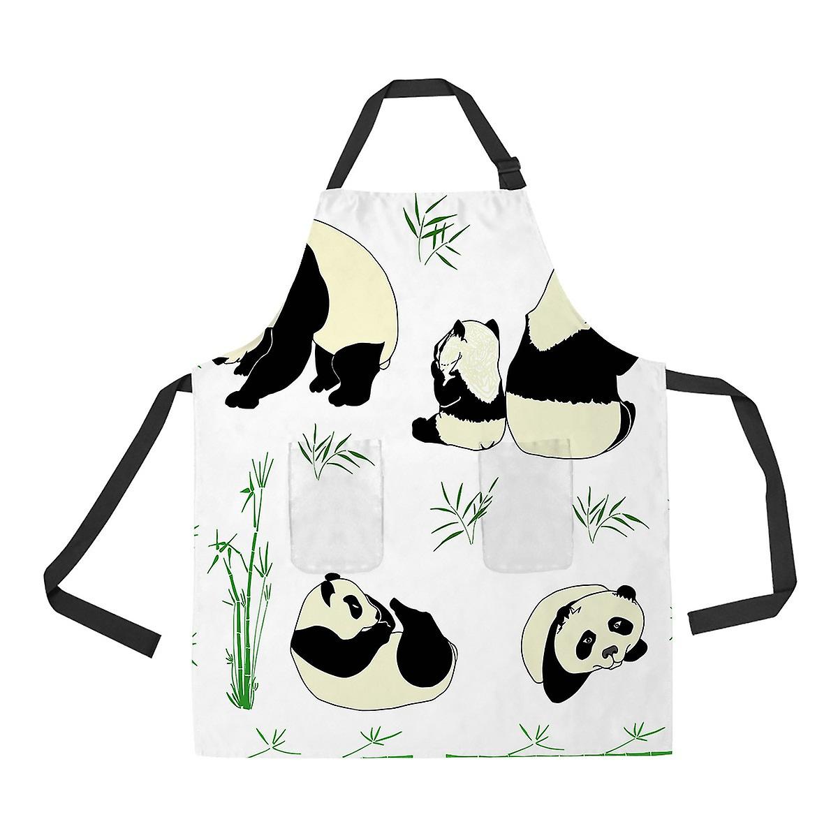 Panda Apron Home Kitchen Apron With Pockets