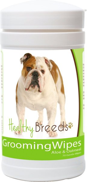 Healthy Breeds Bulldog Grooming Dog Wipes， 70 count