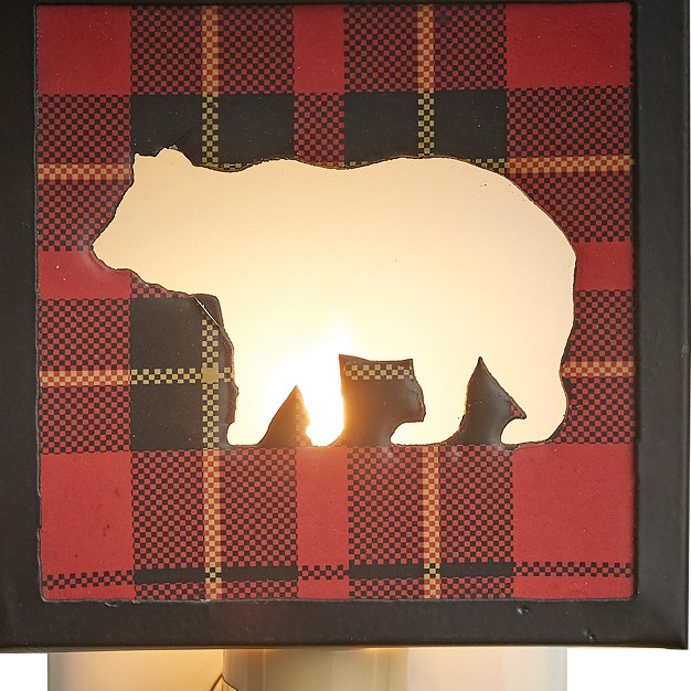 Park Designs Sportsman Plaid Bear Night Light