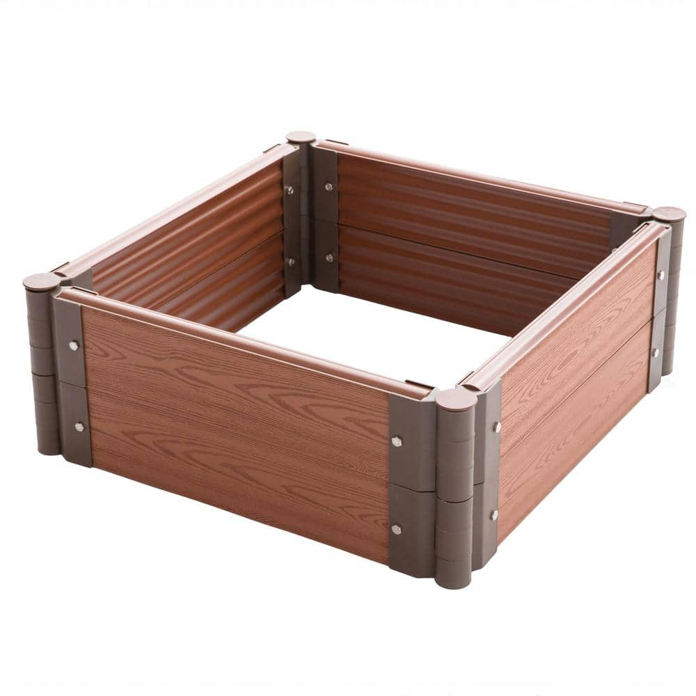 Gardenised Classic Traditional Durable Wood- Look Raised Outdoor Garden Bed Flower Planter Box QI004007S