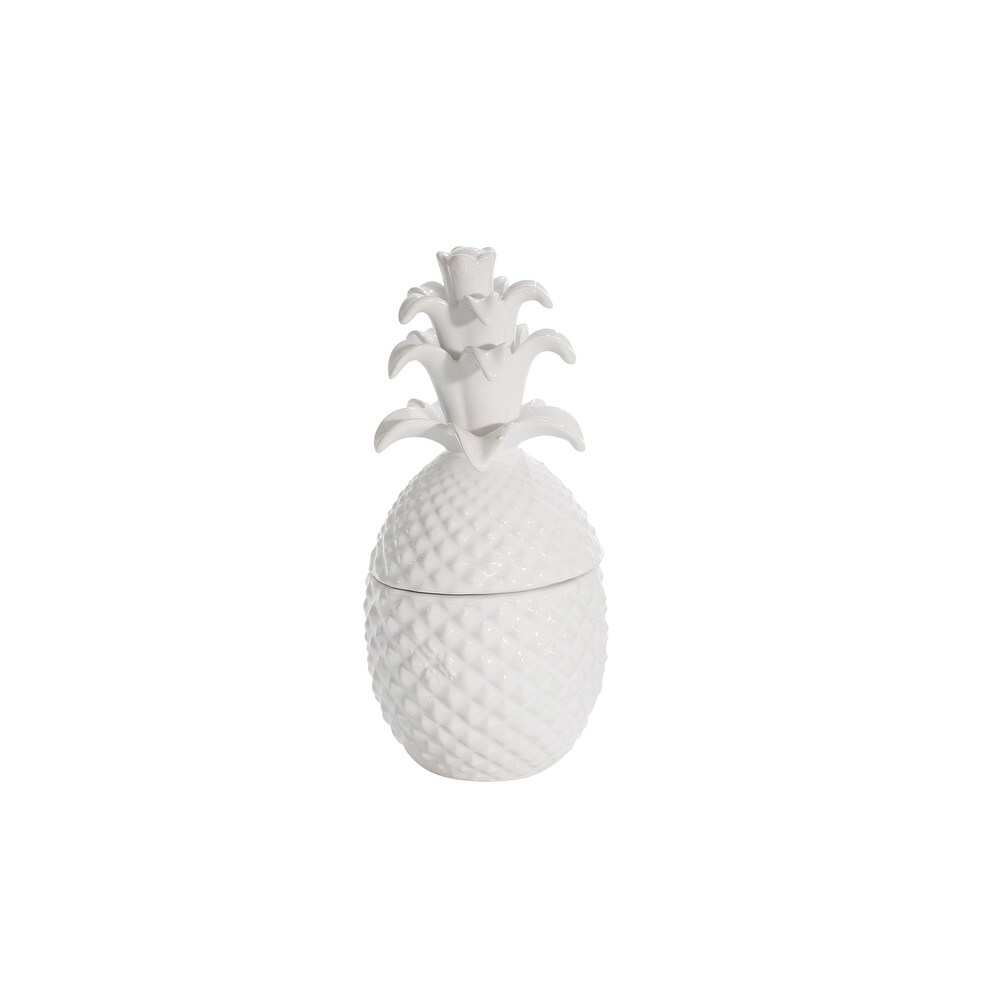 White Pineapple Jar 8.75\