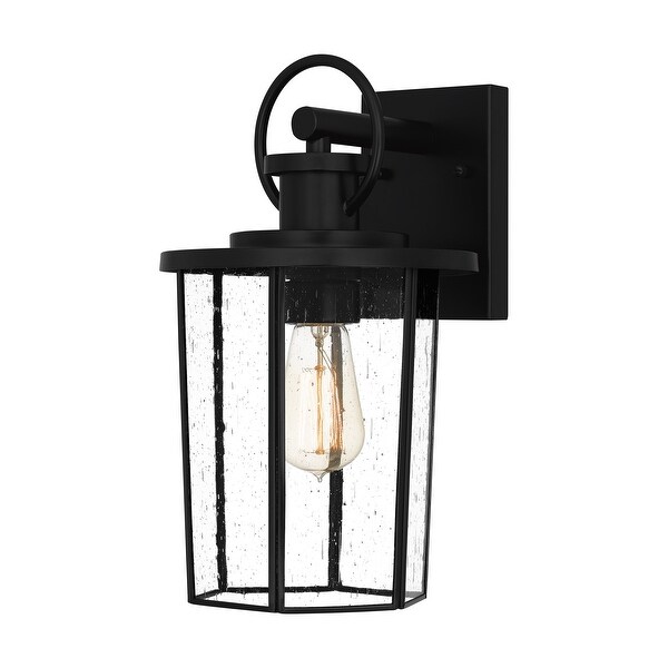 Asher 1-Light Matte Black Outdoor Wall Lantern Shopping - The Best Deals on Outdoor Wall Lanterns | 41429420