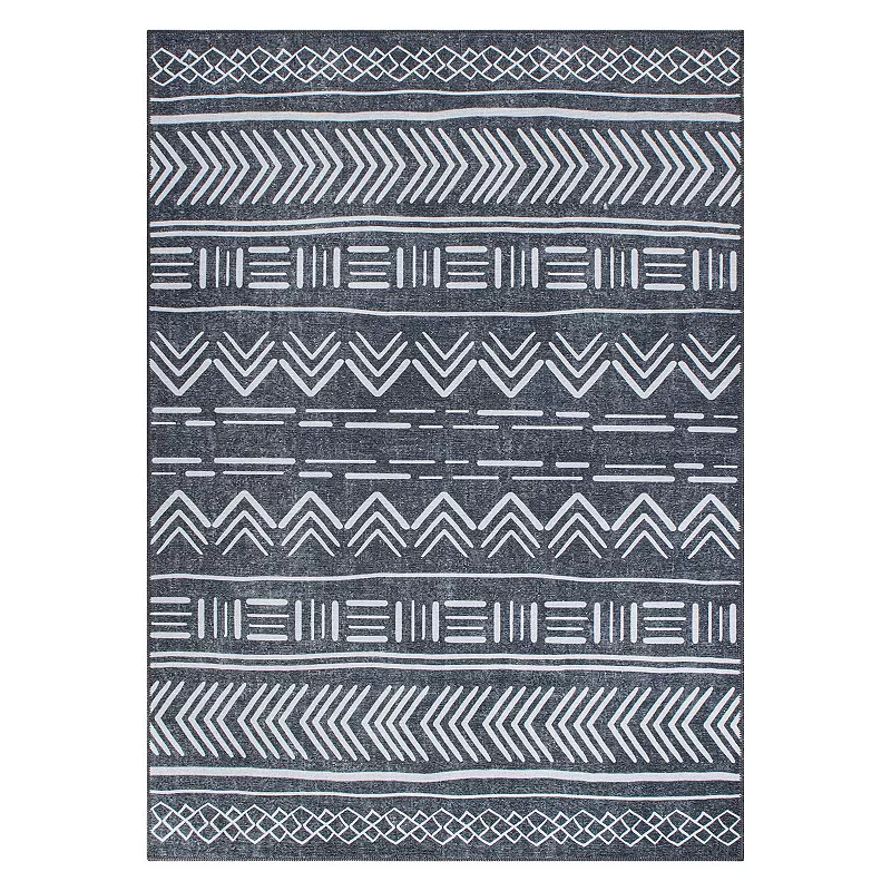 World Rug Gallery Contemporary Geometric Bohemian Machine Washable Area Rug