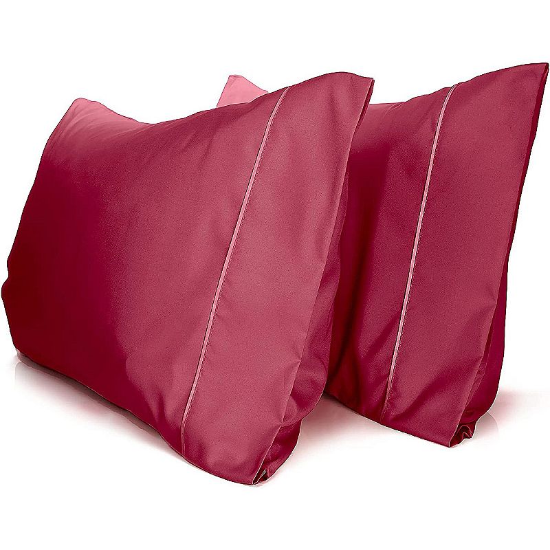 2PC Rayon From Ultra Soft Solid Performance Pillowcase Set - Luxclub