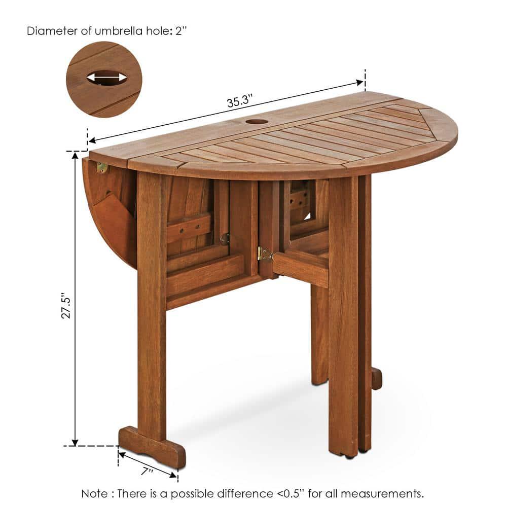 Furinno Tioman Round Wood Outdoor Dining Table