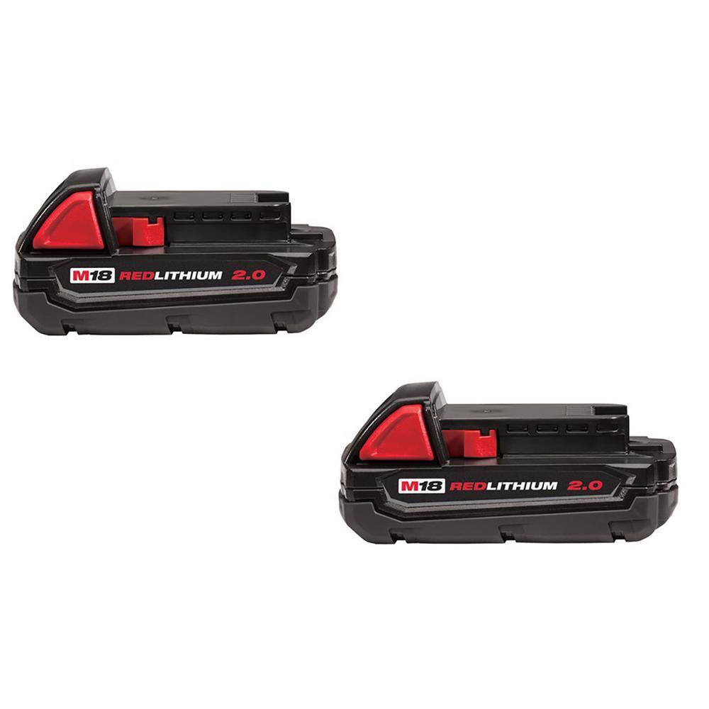 MW M18 18-Volt Lithium-Ion Compact Battery Pack 2.0Ah (2-Pack) 48-11-1820