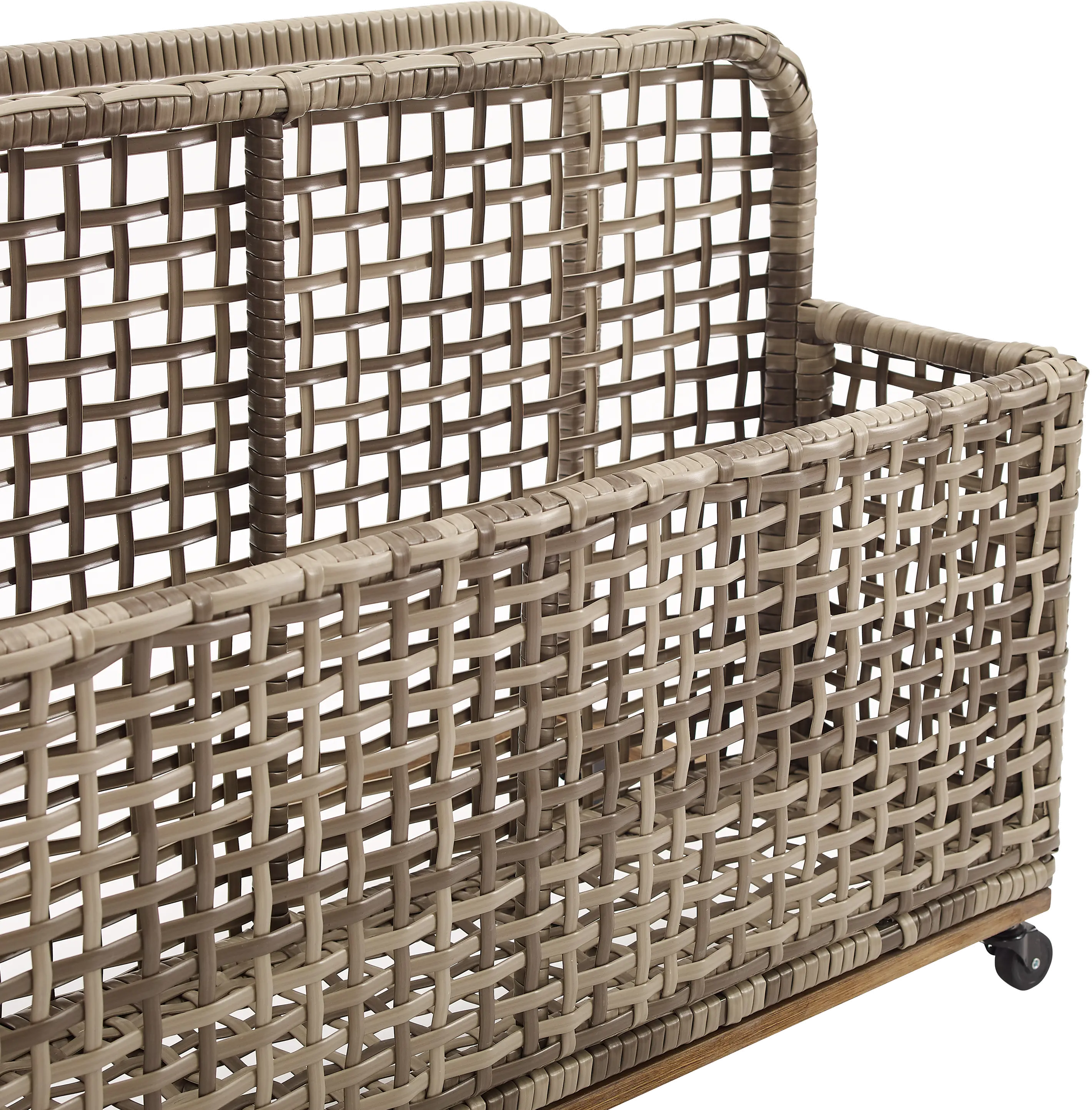 Ridley Outdoor Wicker And Metal Pool Storage Caddy