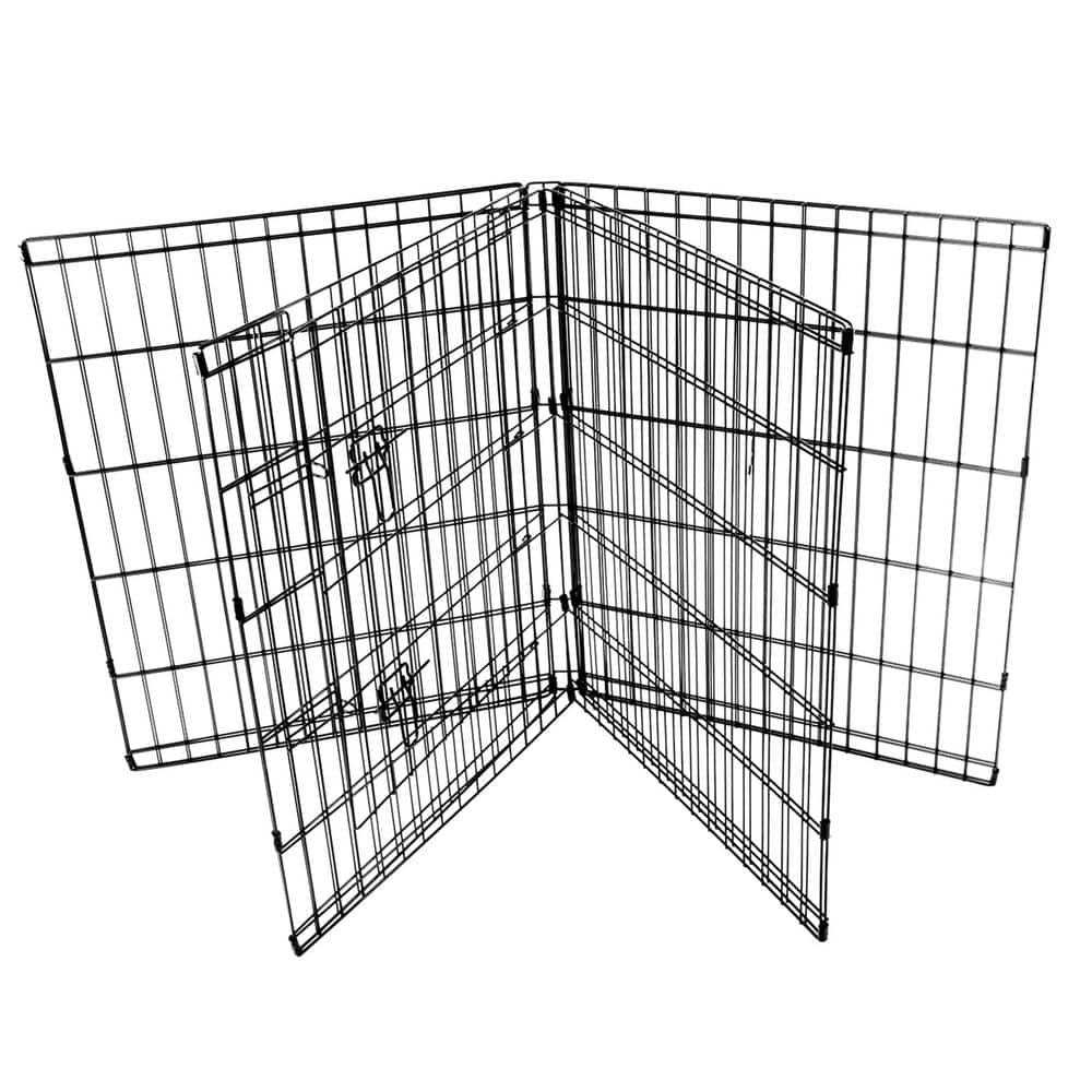 PRIVATE BRAND UNBRANDED 0-Acre 30 in. Indoor/Outdoor Collapsable Dog Exercise Pen with Latched Door 308597B