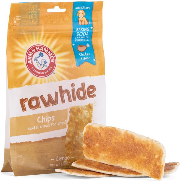 Arm and Hammer Large Chicken Coated Rawhide Chips， 6-oz bag