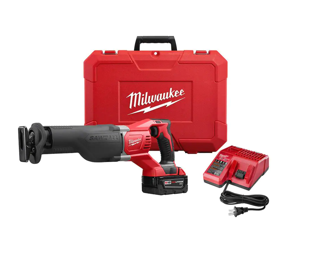 Milwaukee 2621-21 M18 18V Lithium-Ion Cordless SAWZALL Reciprocating Saw W/(1) 3.0Ah Batteries， Charger， Hard Case