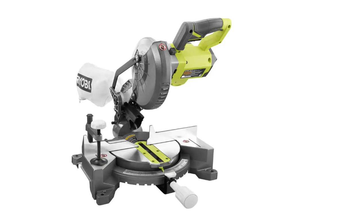 RYOBI P553-P5231 ONE+ 18V Lithium-Ion Cordless 7-1/4 in. Compound Miter Saw and Orbital Jig Saw (Tools Only)