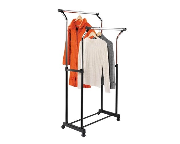 HoneyCanDo Adjustable Double Flared Garment Rack GAR01119