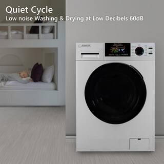 Equator 24 in. 1.9 cu.ft. Digital Compact 110V VentedVentless 18 lbs Washer Dryer Combo 1400 RPM in White EZ 5500CV White