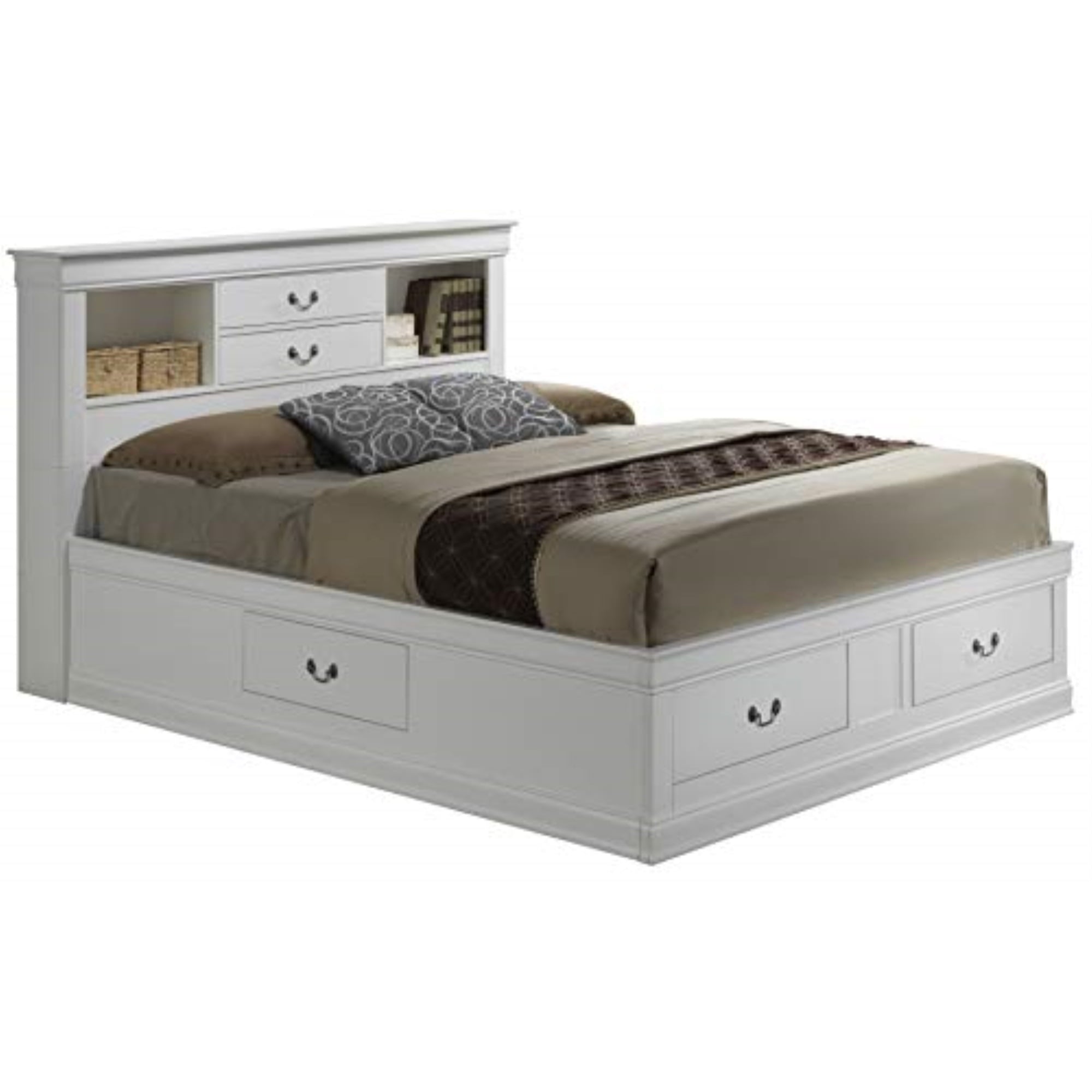 Glory Furniture Louis Phillipe G3190B-KSB King Storage Bed , White