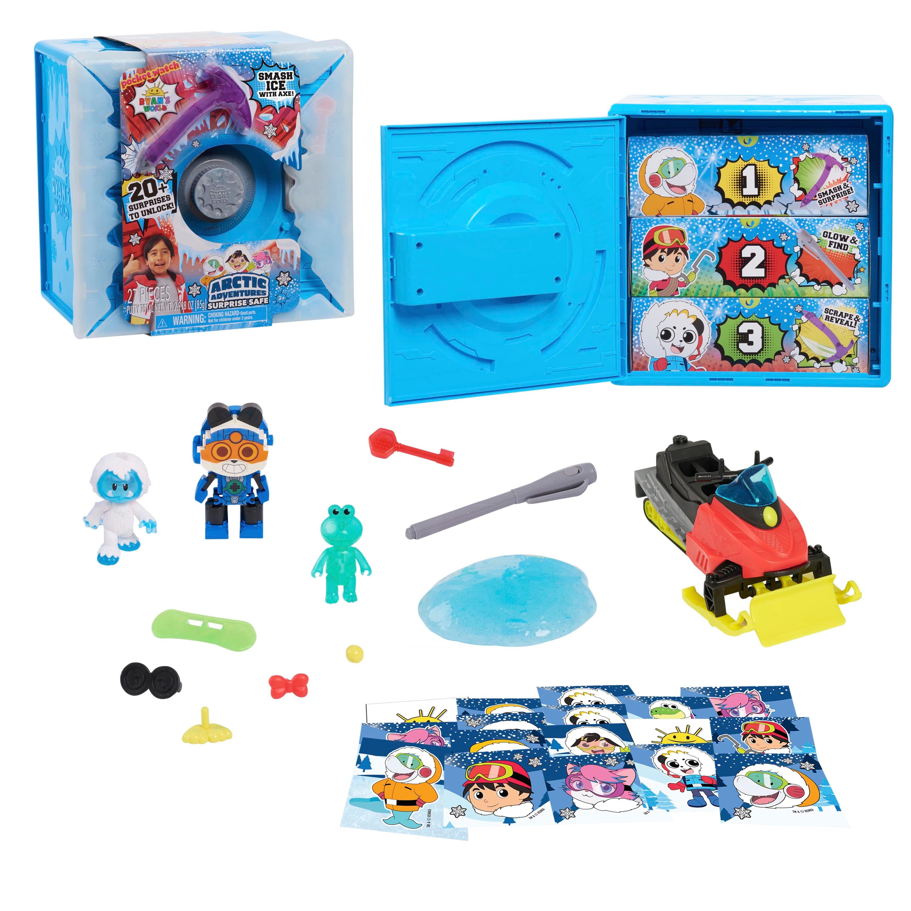 Ryan's World Arctic Adventures Surprise Safe，  Kids Toys for Ages 3 Up， Gifts and Presents