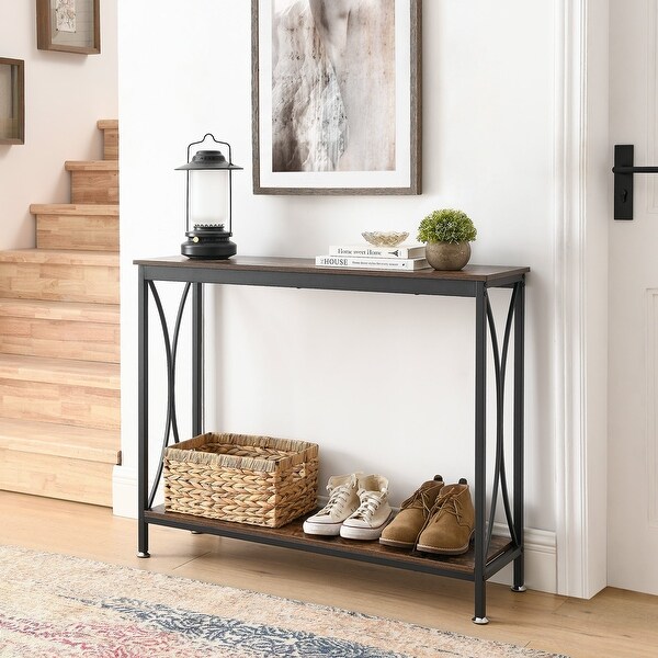 Narrow Console Table with Storage Entryway Table