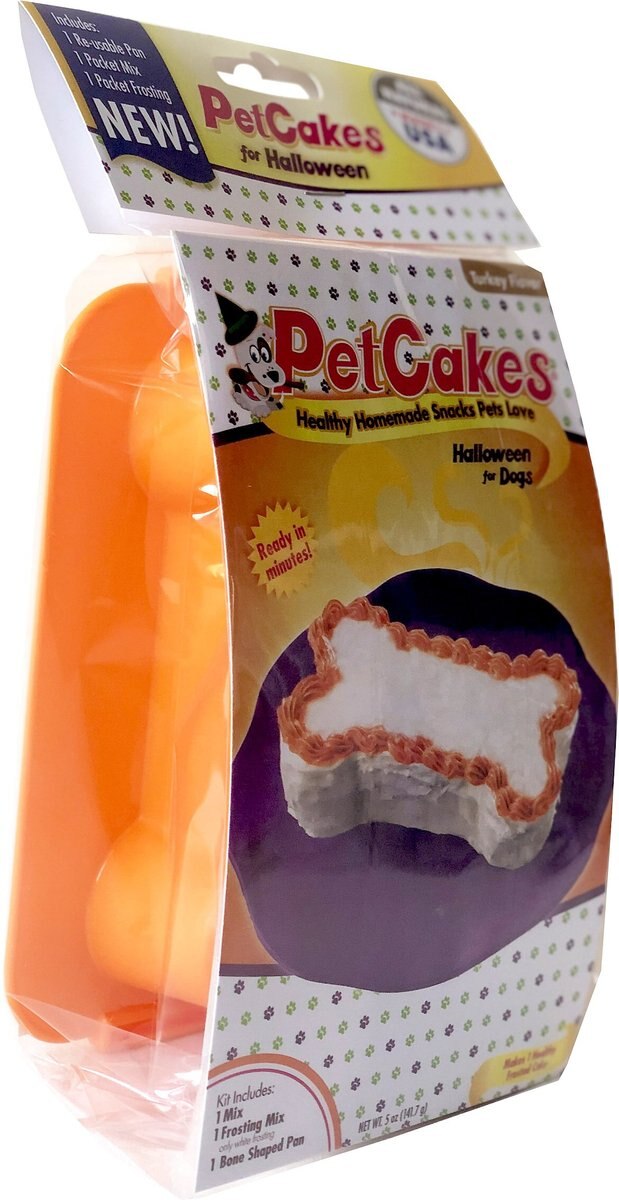 PetCakes Halloween Turkey Flavored Cake Kit Dog Treats， 5-oz bag