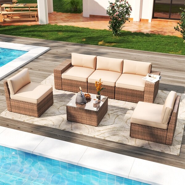 6Piece Wicker Sectional Sofa Set