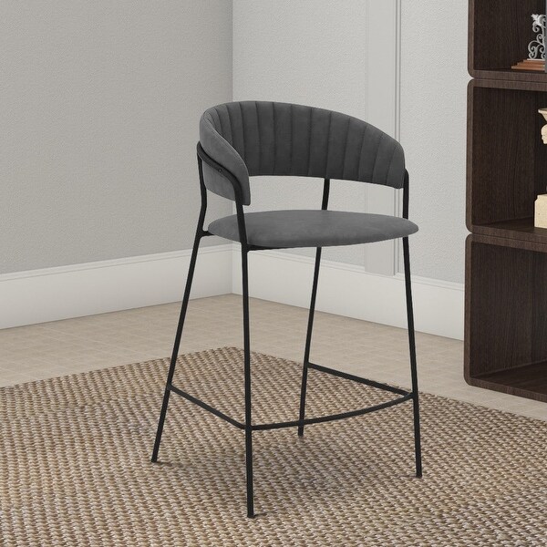 26 Inch Leatherette Seat Counter Height Barstool