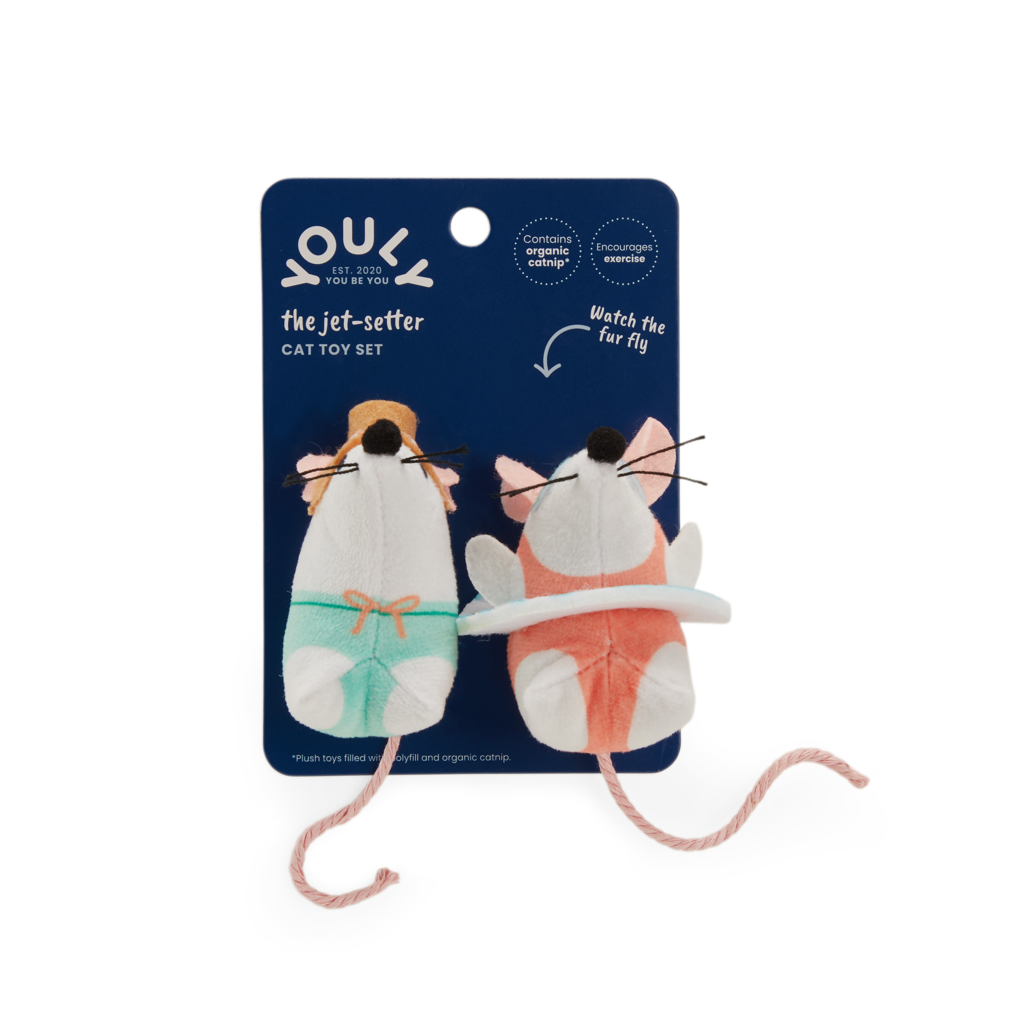 YOULY Pool Mice Cat Toys， Medium， Pack of 2