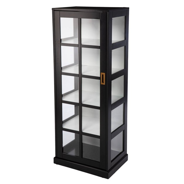 Tall Curio Cabinet Black white