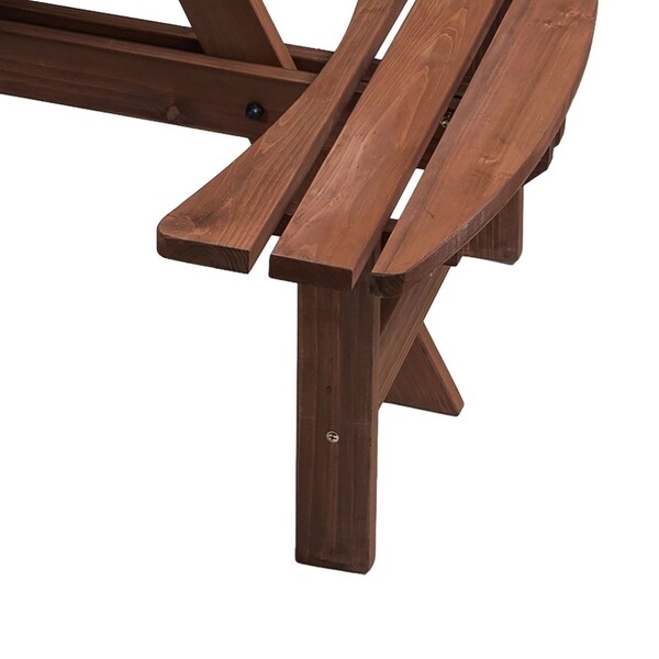 Classic Farmhouse Style Wooden Picnic Table with Integrated Benches