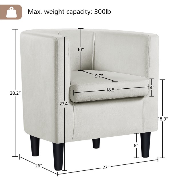 Yaheetech Upholstered Barrel Chair Accent Arm Chair