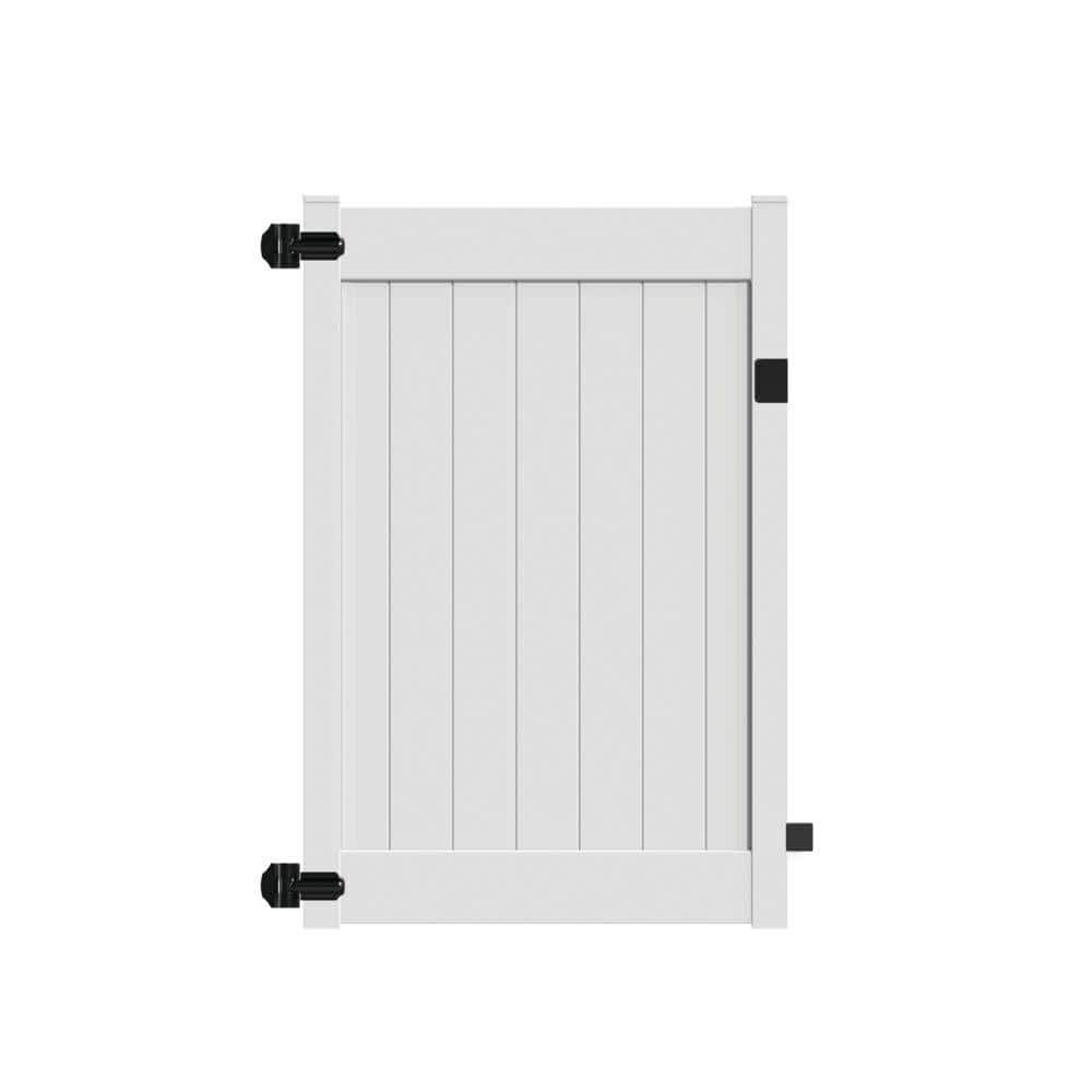 Veranda Linden 4 ft. W x 6 ft. H White Un-Assembled Vinyl Fence Gate 73025429