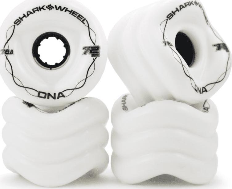 Shark Wheel 72MM， 78A DNA Formula White Skateboard Wheels for Longboards