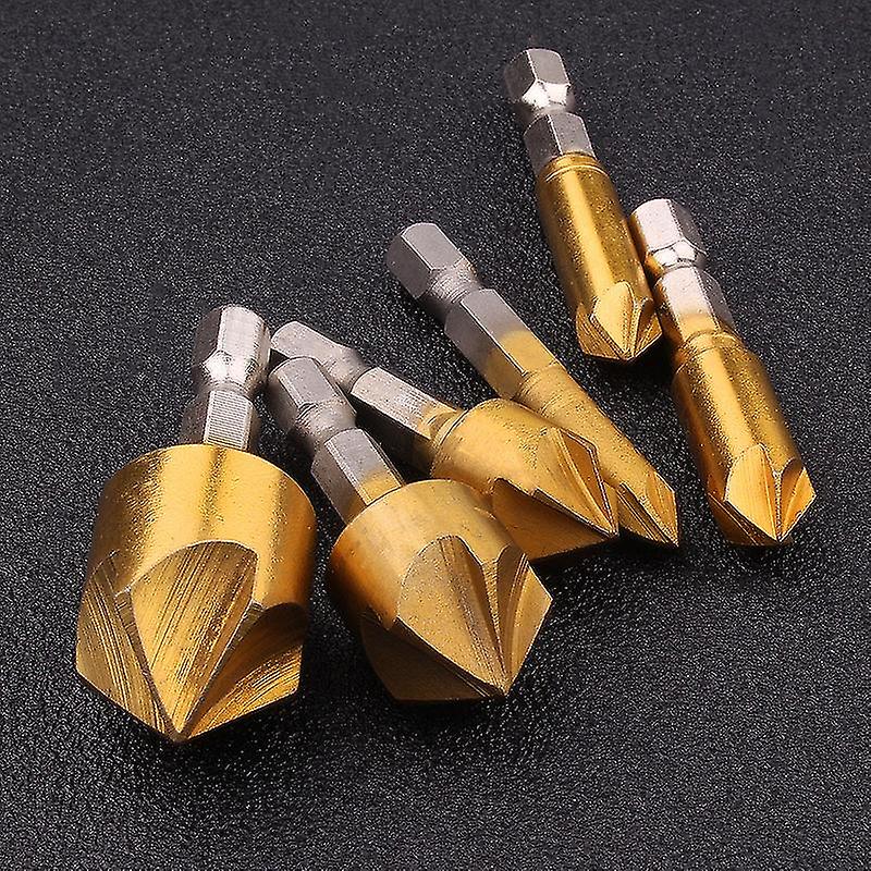 Set Of 3 Titanium Countersunk Drills For Wood And Metal - 12 Mm， 16 Mm， 19 Mm