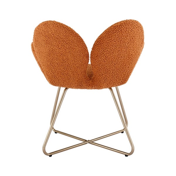 2PC Modern Accent Chairs， Comfy Cute Upholstered Vanity Desk Chair， Teddy Polyester Armchairs