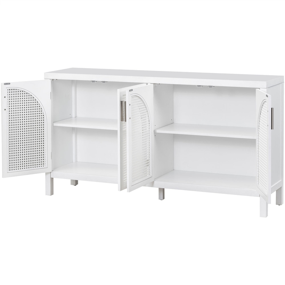 Large Storage Space Sideboard with Rattan Door